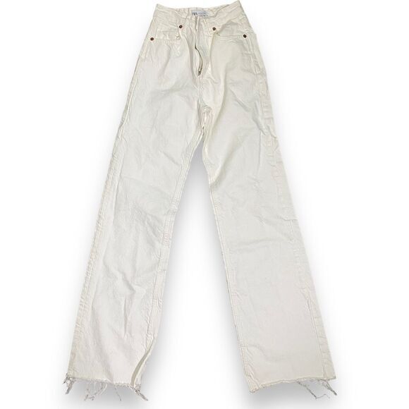 Zara Denim - Zara Jeans‎ Women's Flare High Rise Denim White sz 2